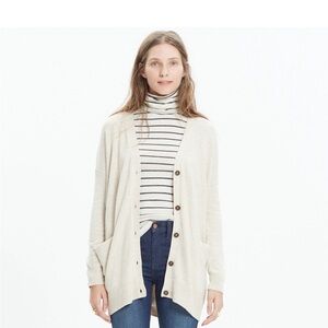 Madewell Cream Cardigan Sweater Cozy Knit